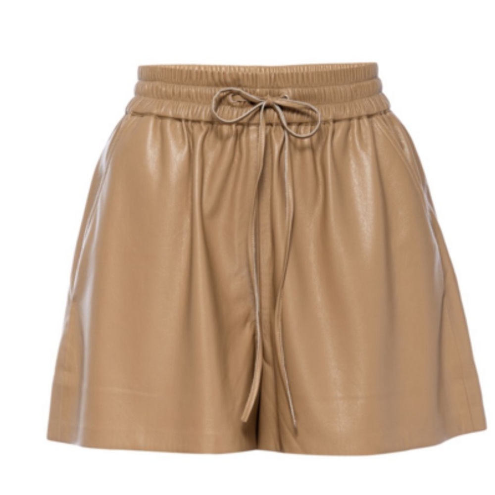 Good American Better Than Faux Leather Drawstring Shorts - OBO